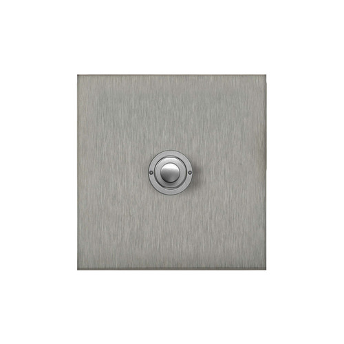 Horizon Square Push Button Switch 1 gang Satin Stainless Steel