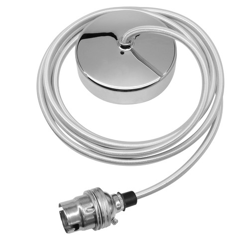 Dome Pendant Kit 2m Cable 100W Silver / Chrome