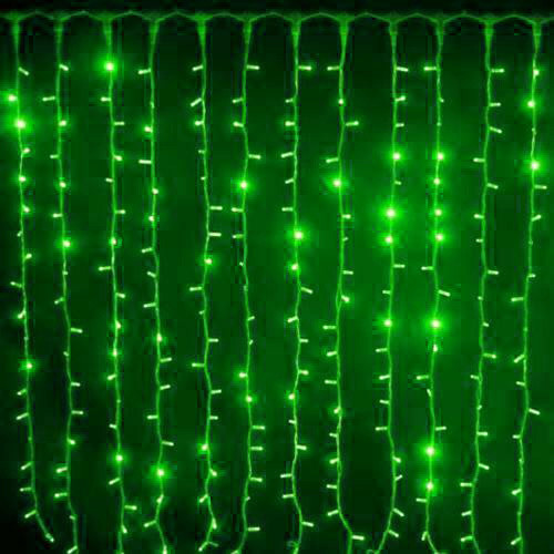 12 Flashing Strip Curtain (With Controller) 24V Indoor/Outdoor Green Green Cable