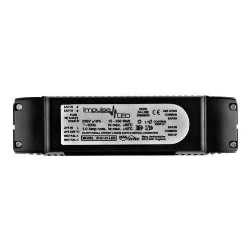 Impulse LED In-Line Dimmer 240V  250W Black