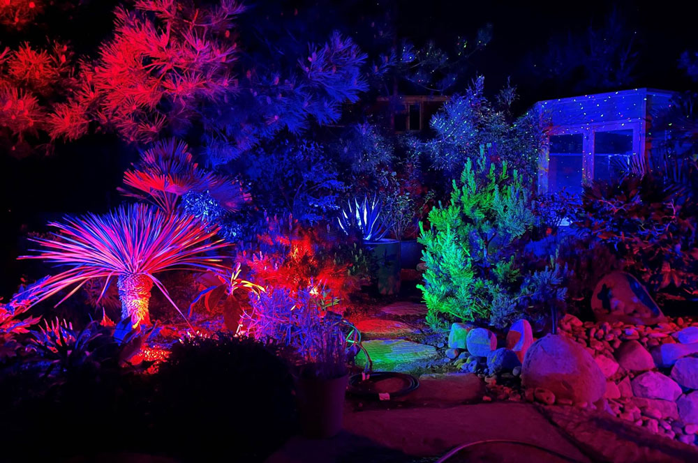 colour change lighting in garden