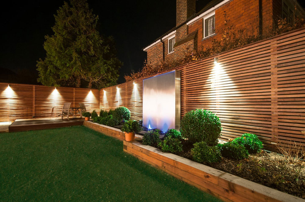 downlighting fences with spotlights