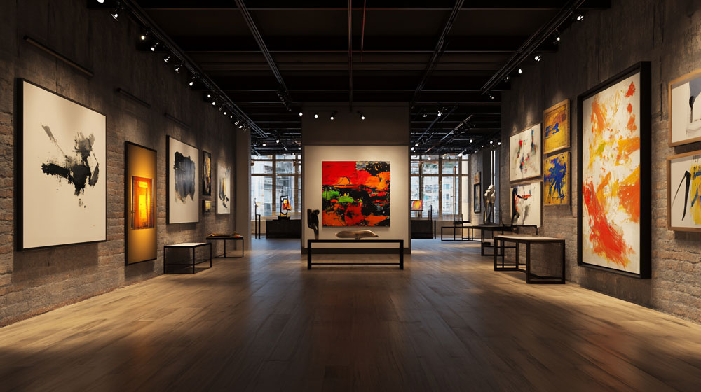 track lighting in gallery