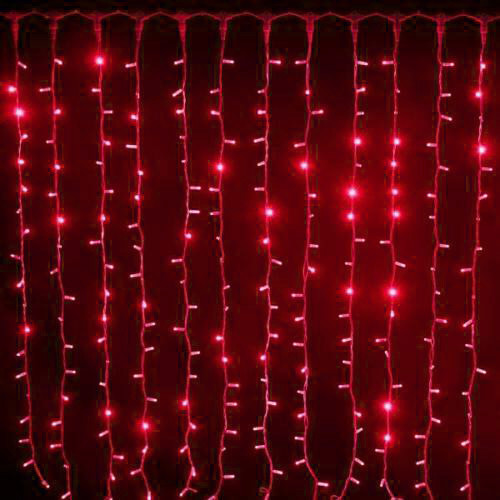 Red flashing curtain lights
