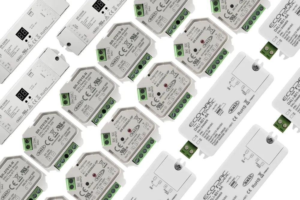 DALI-2 dimmers, relay modules and LED interfaces