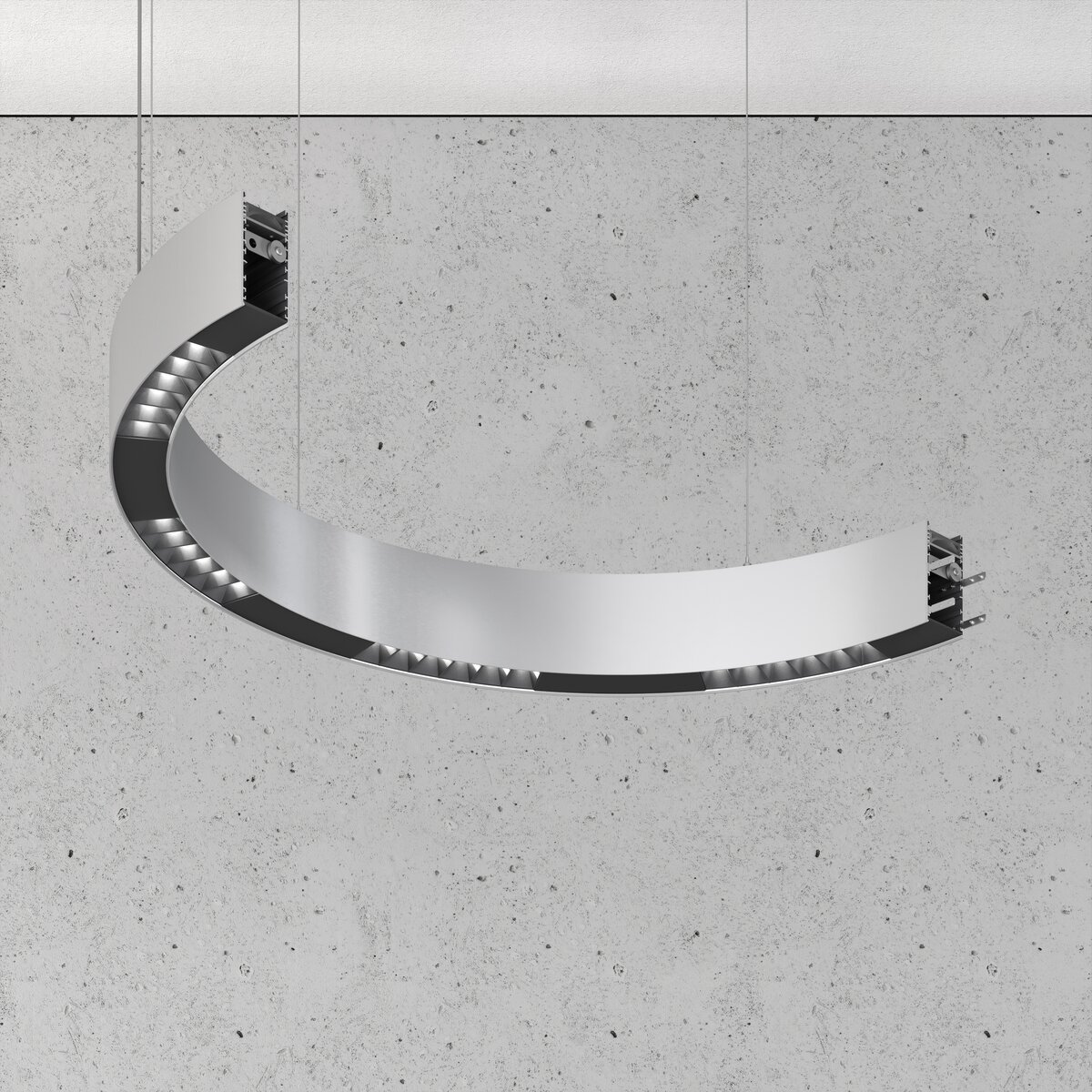 A curved Serpent Plus module, suspended with DOT optics